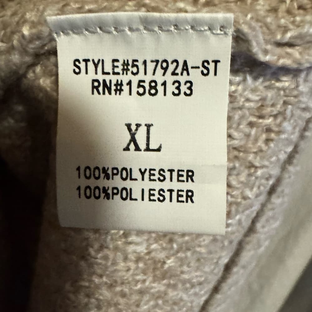 ★ Pink Clover Oatmeal Tan Textured Crewneck Sweater XL Lightweight - Thumbnail 3