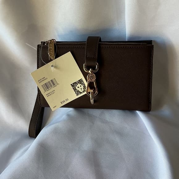 ★ Anne Klein Espresso Brown Wristlet Wallet Clutch NWT - Thumbnail 16
