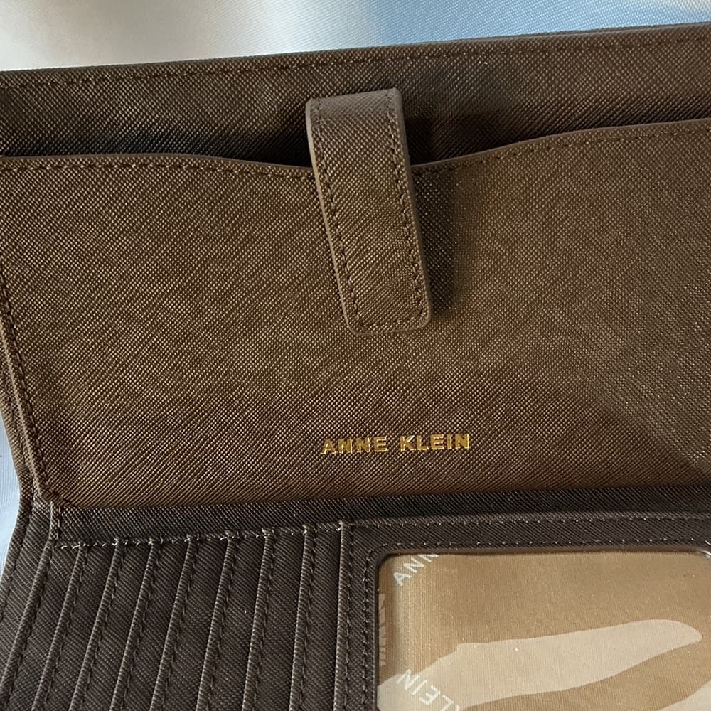 ★ Anne Klein Espresso Brown Wristlet Wallet Clutch NWT - Thumbnail 6