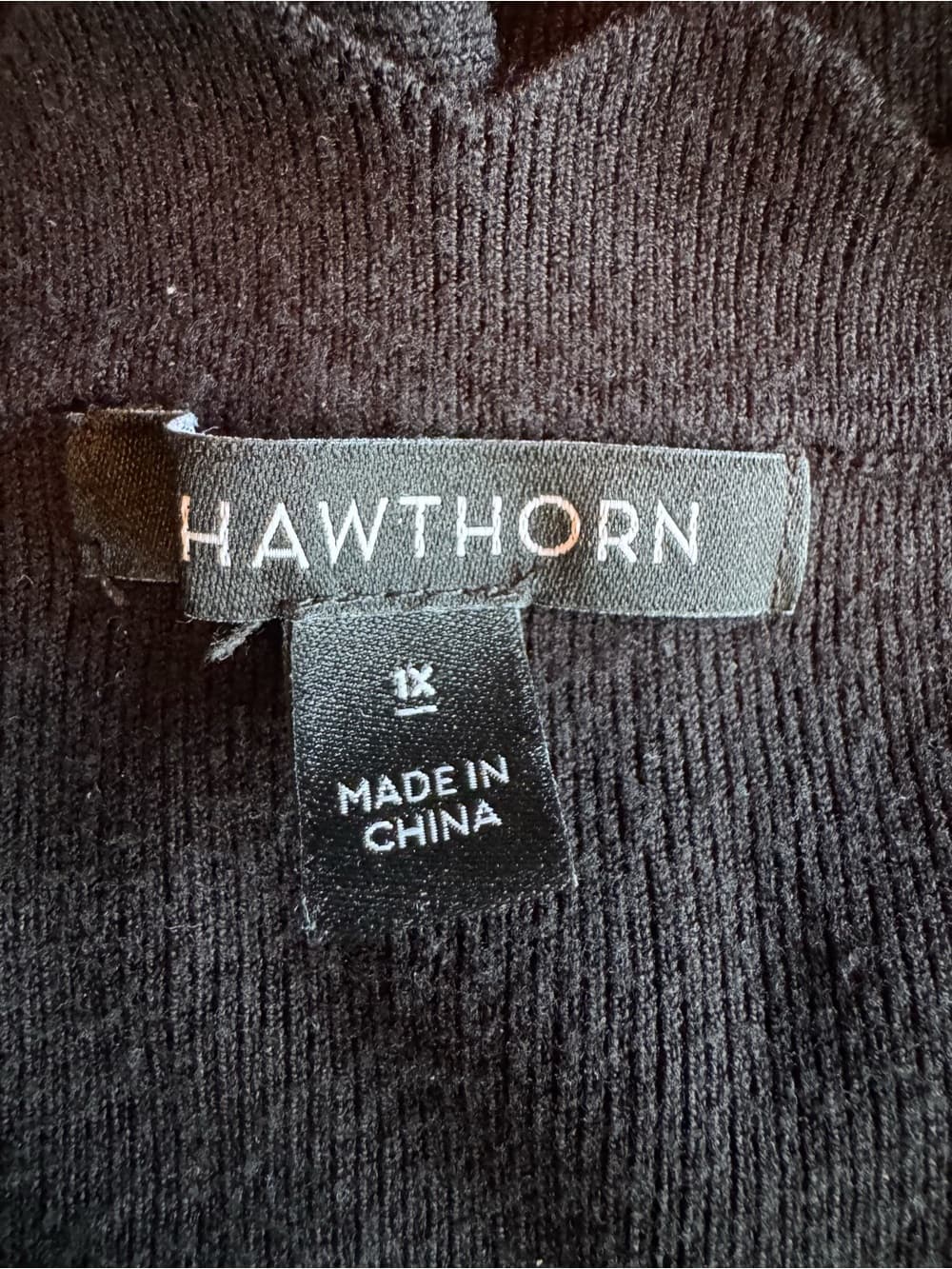 ★ Hawthorn Black Scallop Neck Sweater 1X Classic Chic Pullover - Thumbnail 4