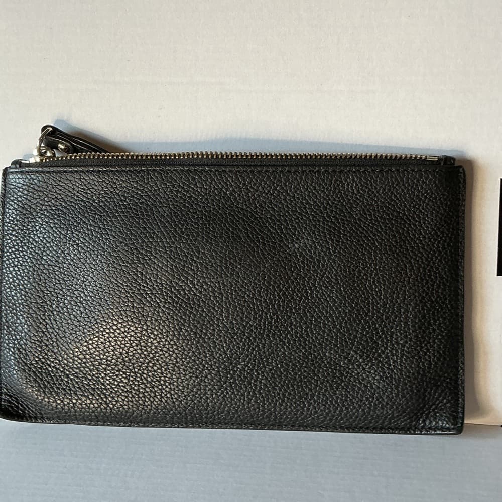 ⭐ Michael Kors Jet Set Black Pebbled Leather Wristlet Large Zip Clutch - Thumbnail 2
