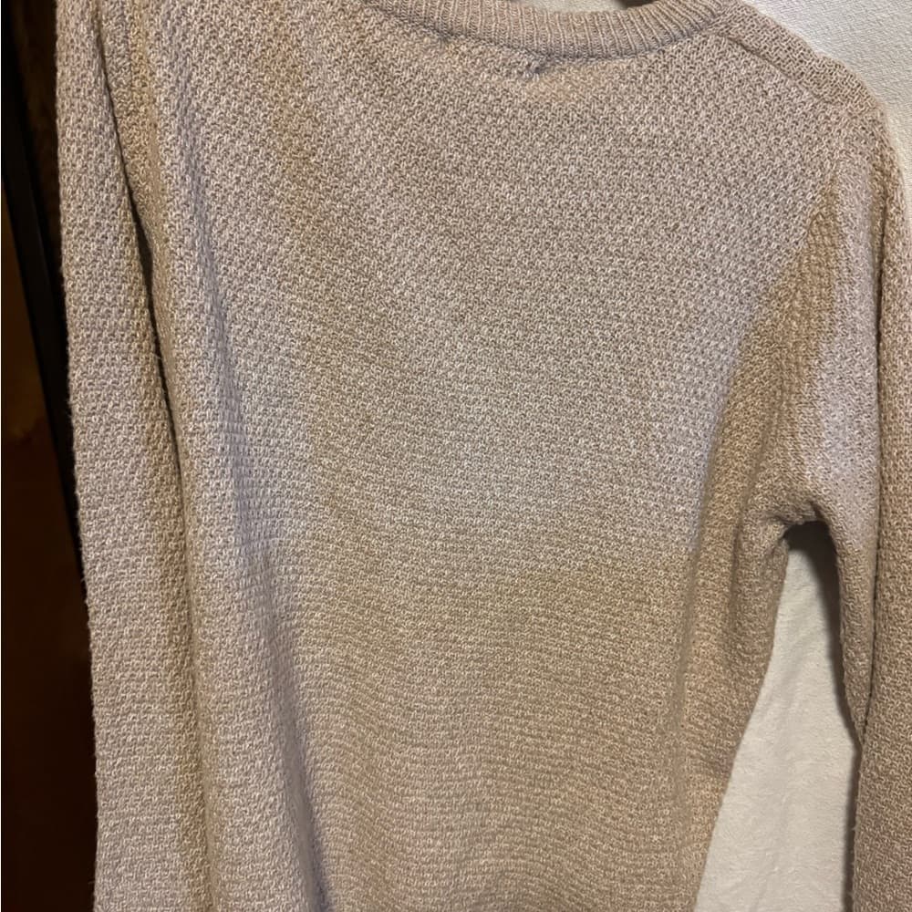 ★ Pink Clover Oatmeal Tan Textured Crewneck Sweater XL Lightweight - Thumbnail 6