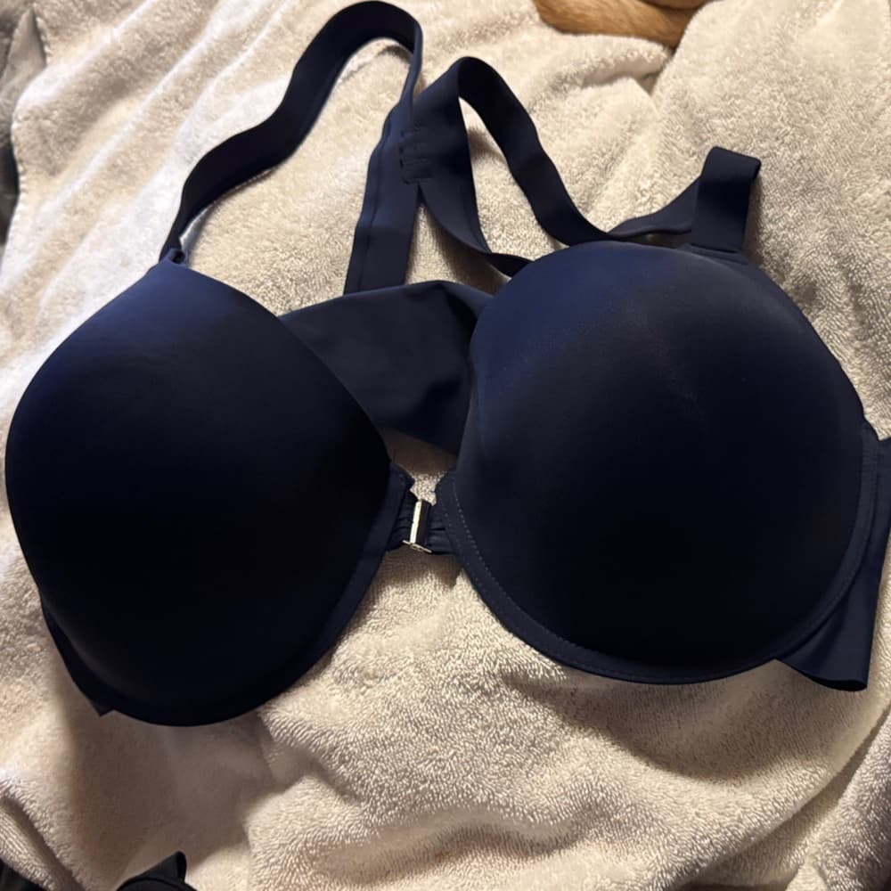 ★ Black Front Closure T-Shirt Bra Full Coverage Everyday Comfort - Thumbnail 4