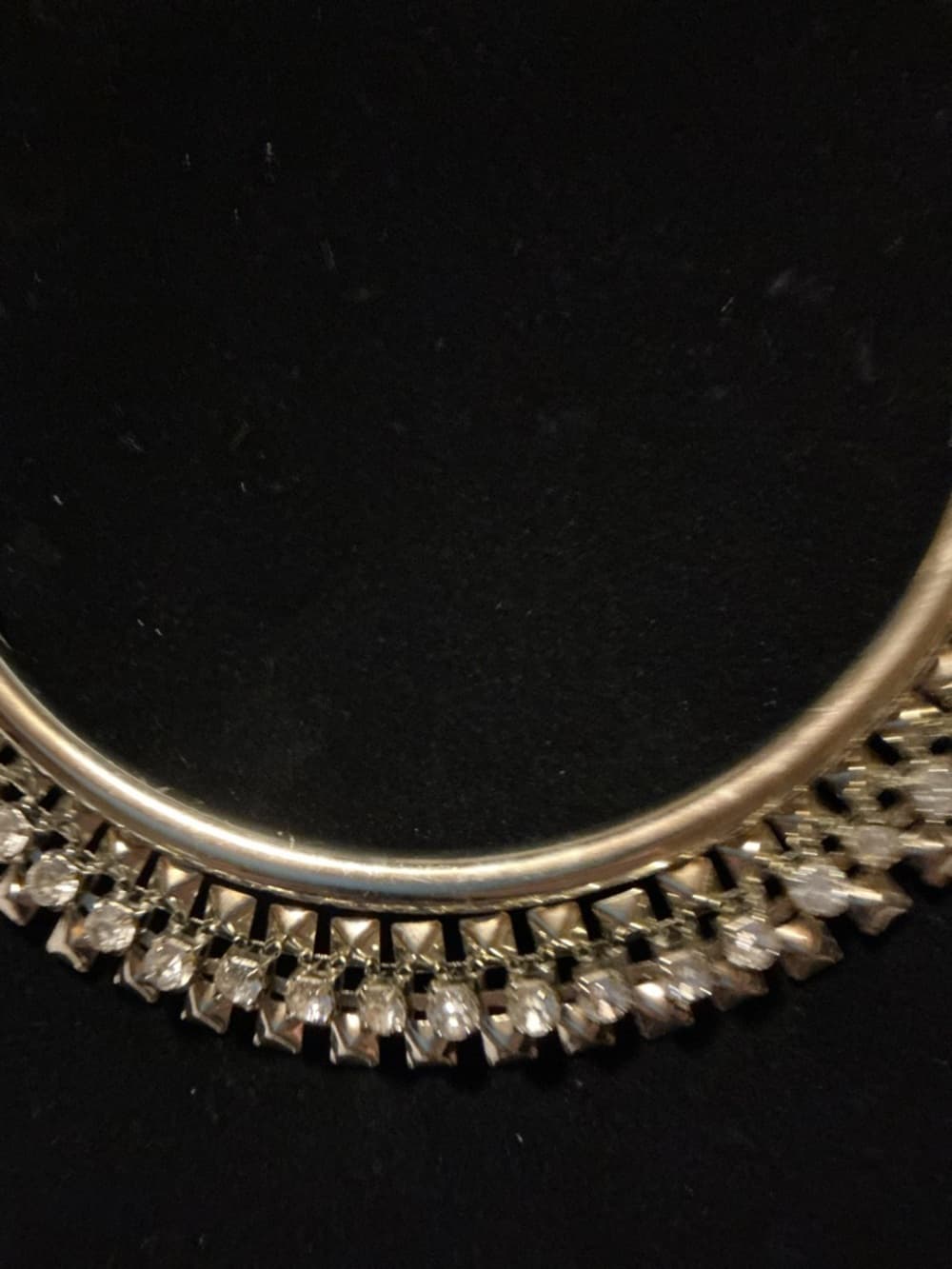 Gold Pearl Statement Necklace Rhinestone Fringe Bib Collar - Thumbnail 5