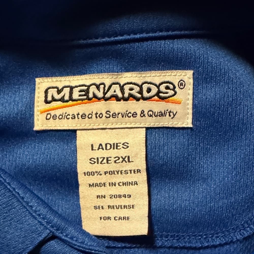★ Menards Blue Work Uniform Polo Shirt XL Embroidered Logo Pocket