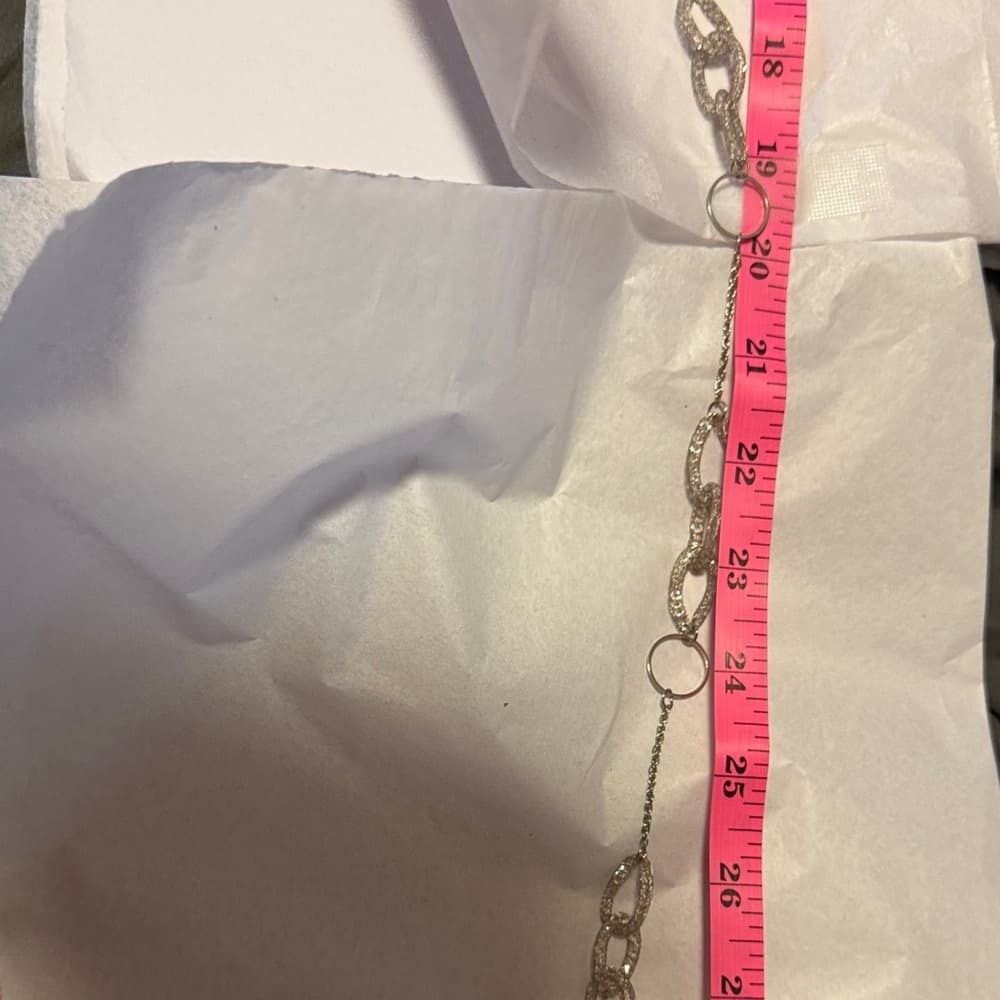 Sparkling Silver Link Statement Necklace - Thumbnail 9