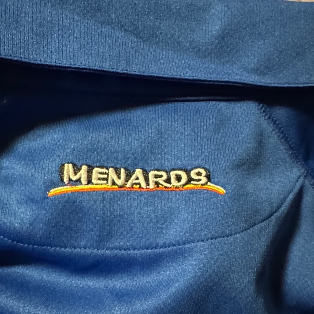 ★ Menards Blue Work Uniform Polo Shirt XL Embroidered Logo Pocket - Thumbnail 3