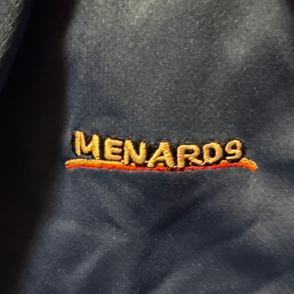 ★ Menards Blue Work Uniform Polo Shirt XL Embroidered Logo Pocket - Thumbnail 2