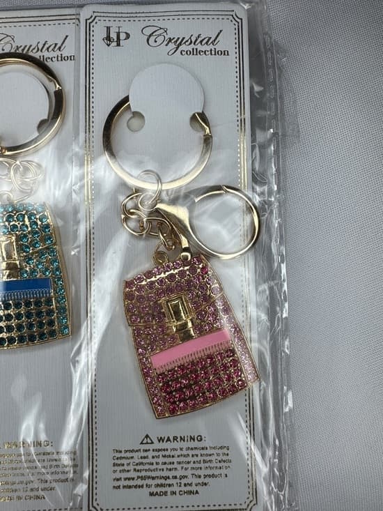 ★ Rhinestone Handbag Keychain Purse Charm Bling Key Ring - Thumbnail 8