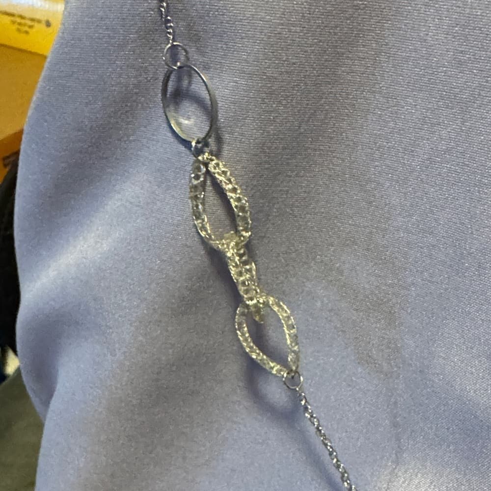 Sparkling Silver Link Statement Necklace - Thumbnail 4