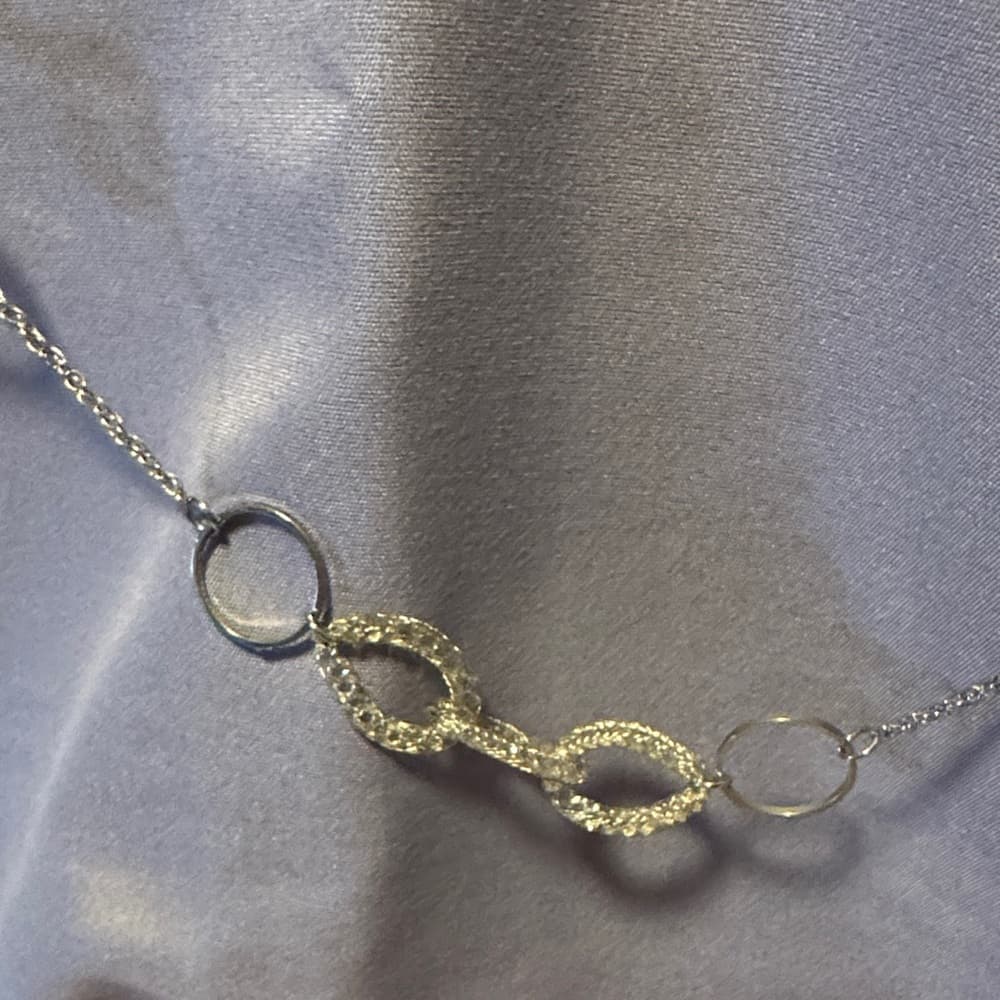 Sparkling Silver Link Statement Necklace - Thumbnail 3