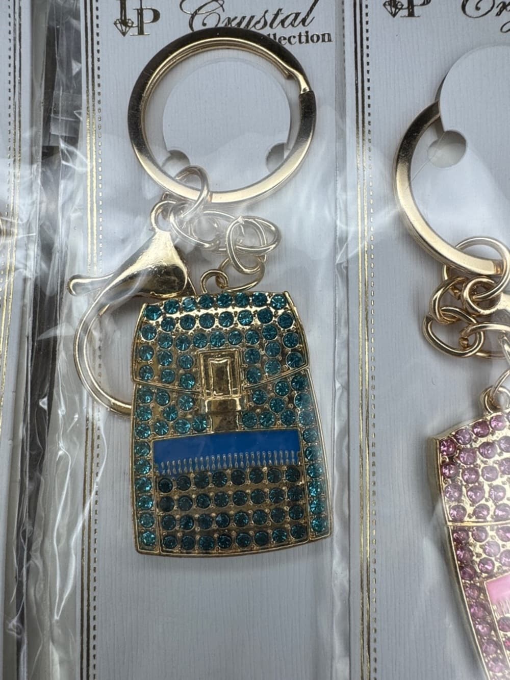 ★ Rhinestone Handbag Keychain Purse Charm Bling Key Ring - Thumbnail 3