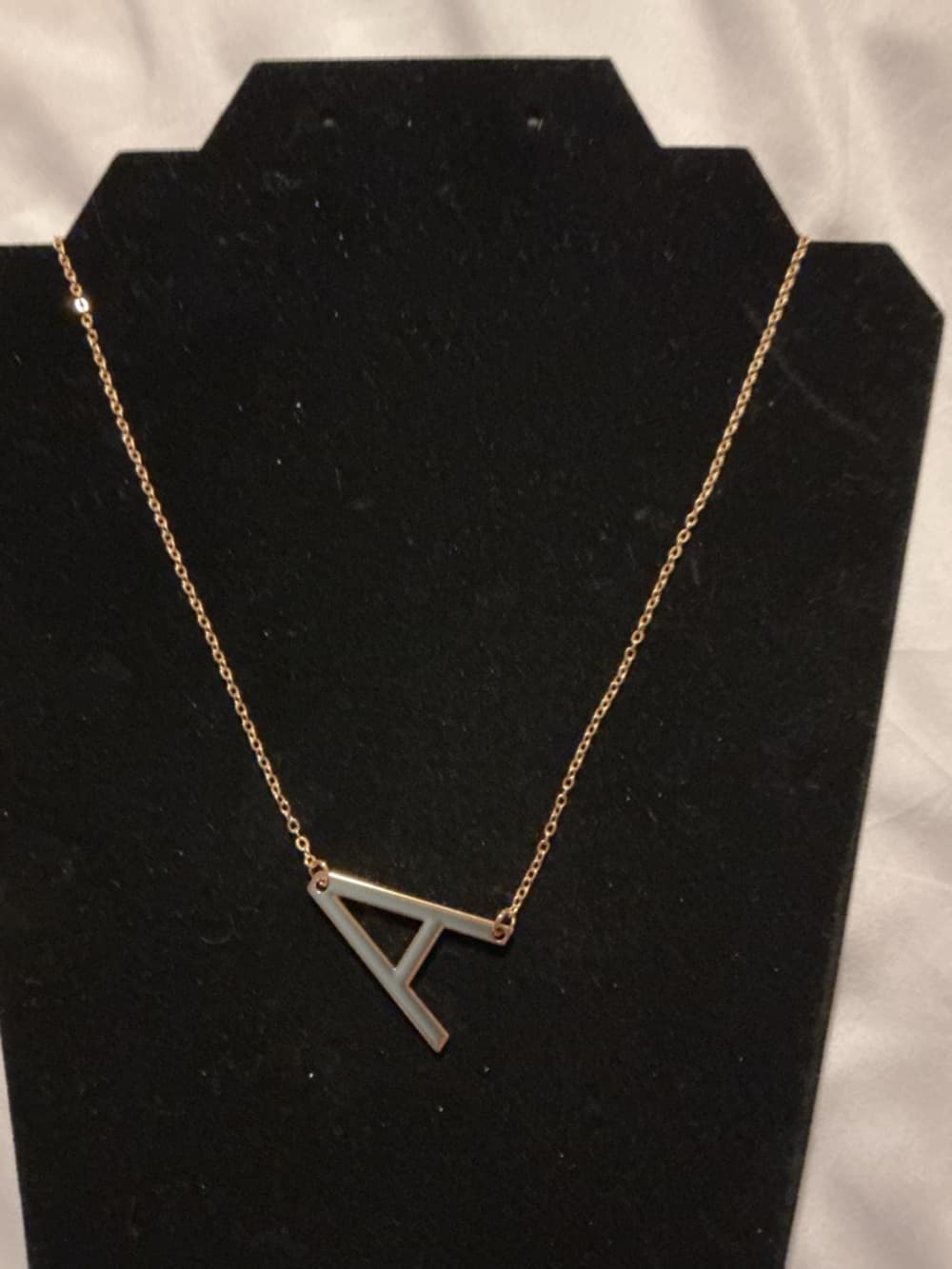 Gold Initial A Necklace Dainty Minimalist Letter Pendant - Thumbnail 2