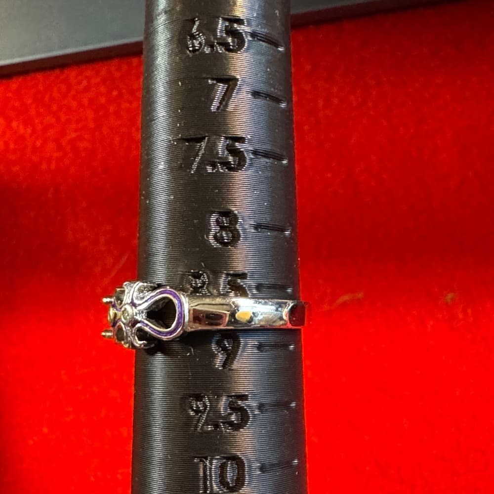 Elegant Silver and Purple Women's Ring