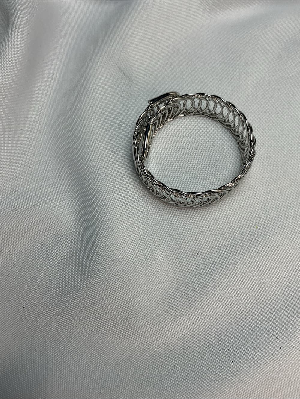 ★ Silver Twist Coil Cuff Bracelet Modern Statement Bangle - Thumbnail 4