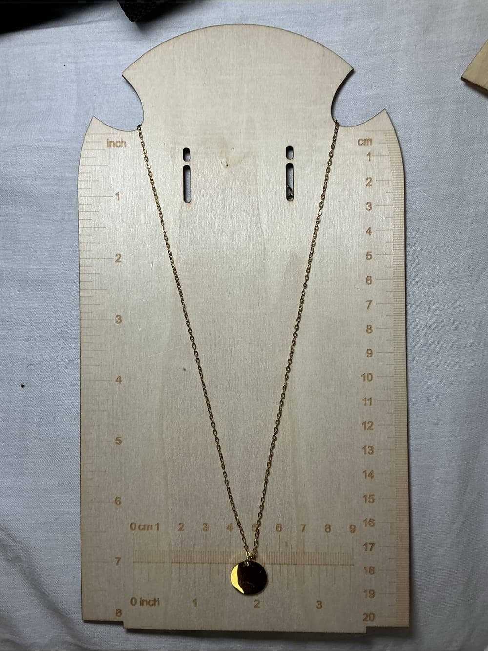 ★ Dainty Gold Tone Disc Pendant Necklace Minimalist Layering Jewelry - Thumbnail 2
