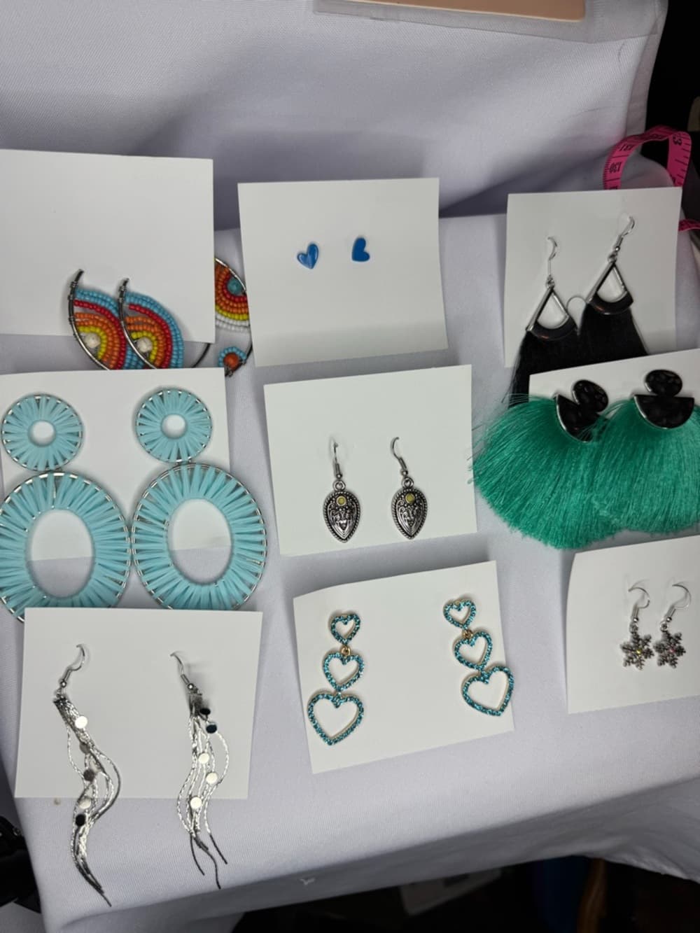 25 Jewelry Display Cards Earring Cards Blank White Packaging Inserts - Thumbnail 12