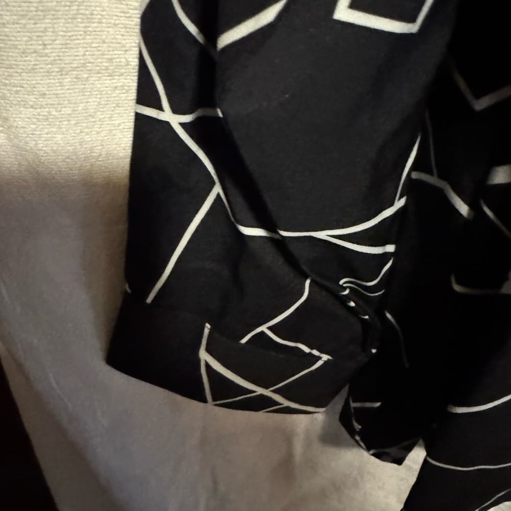 Geometric Black and White Women's Top