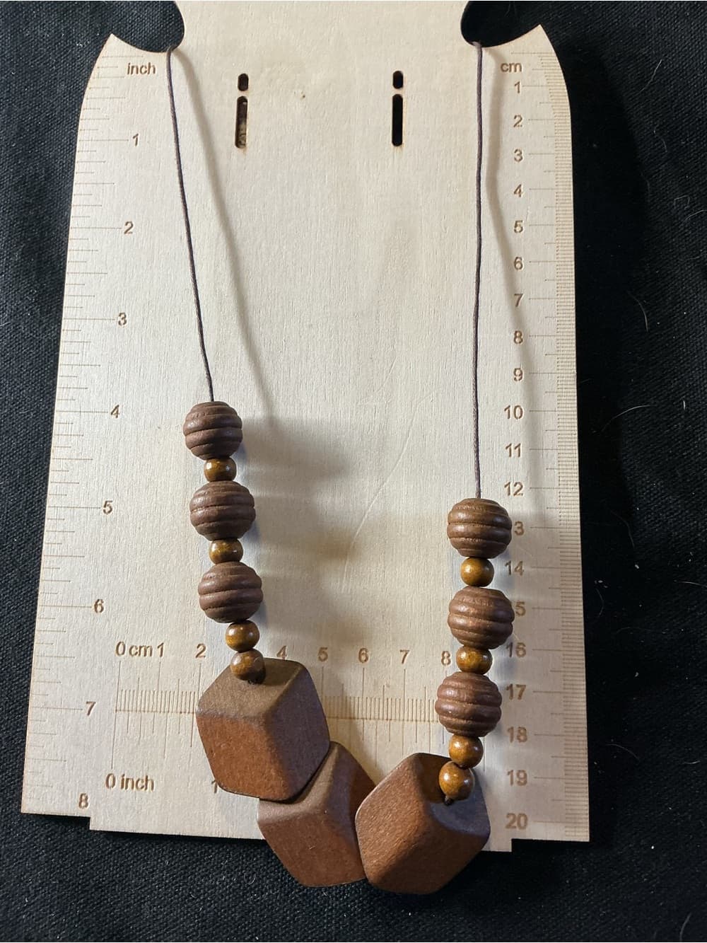 ★ Boho Wooden Bead Geometric Statement Necklace - Thumbnail 4