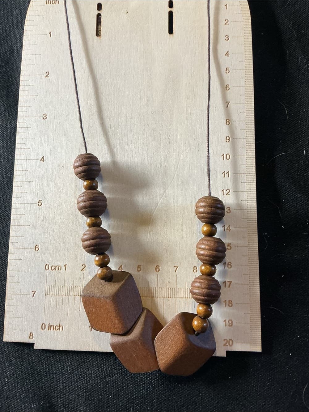 ★ Boho Wooden Bead Geometric Statement Necklace - Thumbnail 2
