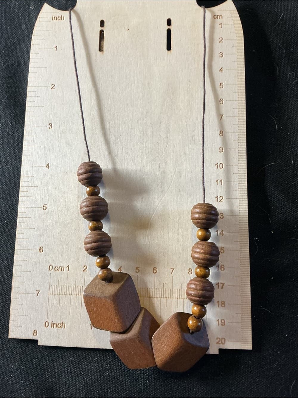 ★ Boho Wooden Bead Geometric Statement Necklace