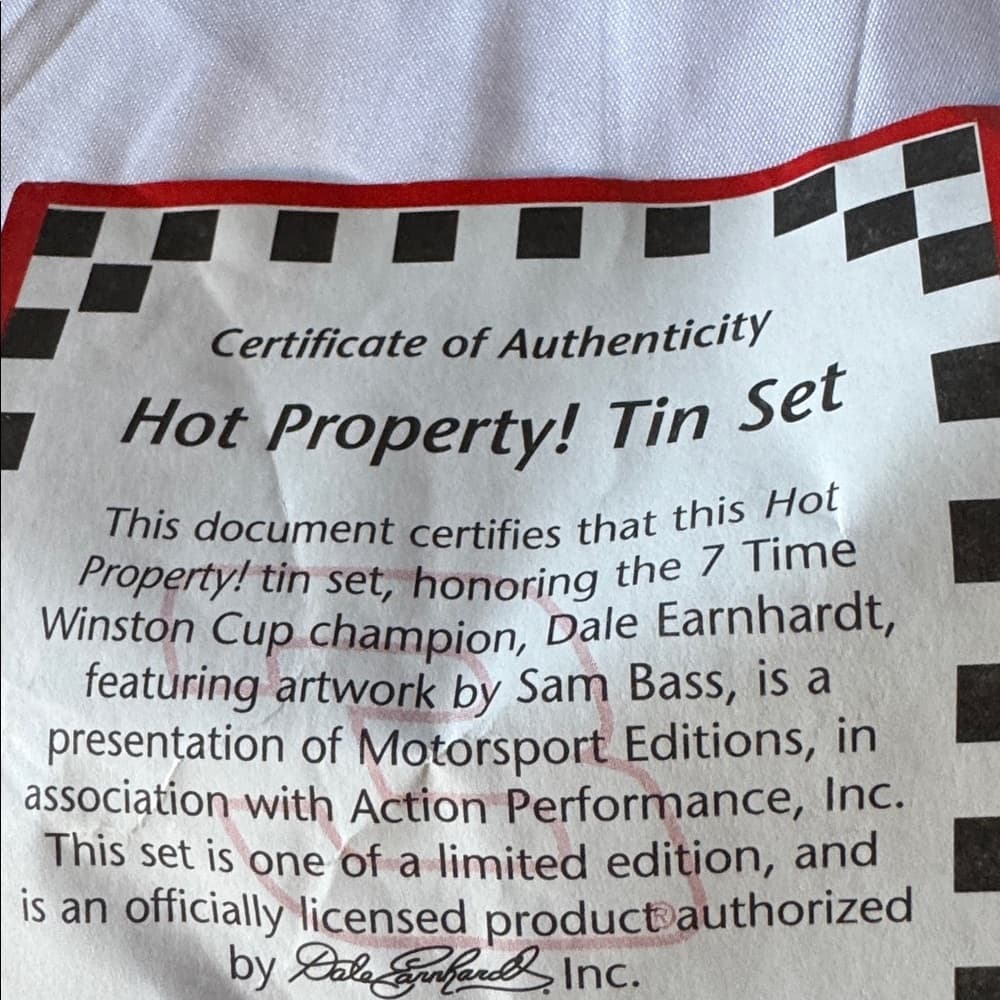 Red NASCAR Tin Box with Cartoon Design. - Thumbnail 5