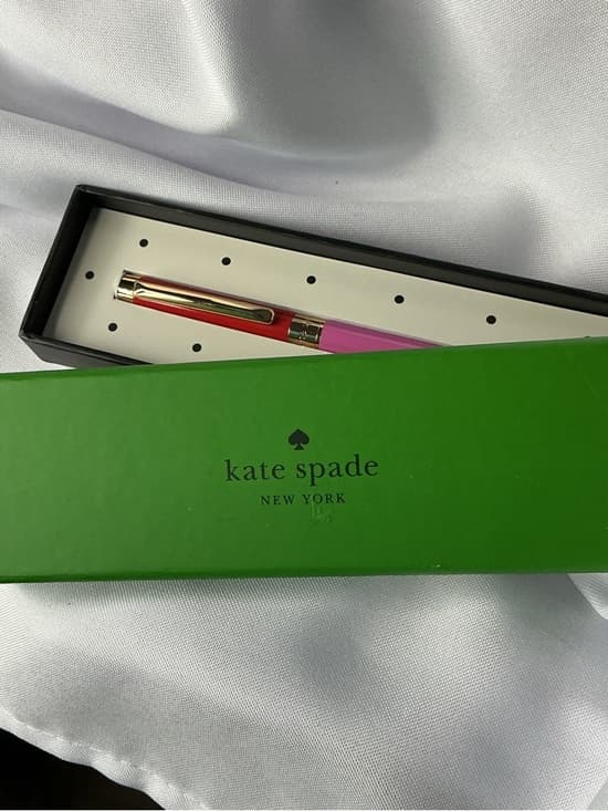 Kate Spade Pen Red Pink Gold Tone w Box Gift Ready - Thumbnail 6