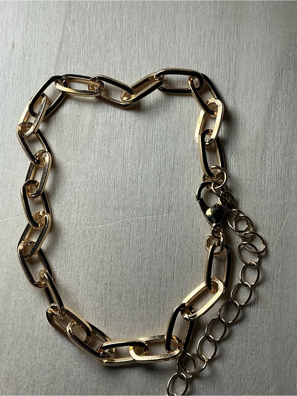 ⭐ Gold Tone Paperclip Chain Bracelet Bold Minimalist Link Jewelry - Thumbnail 4