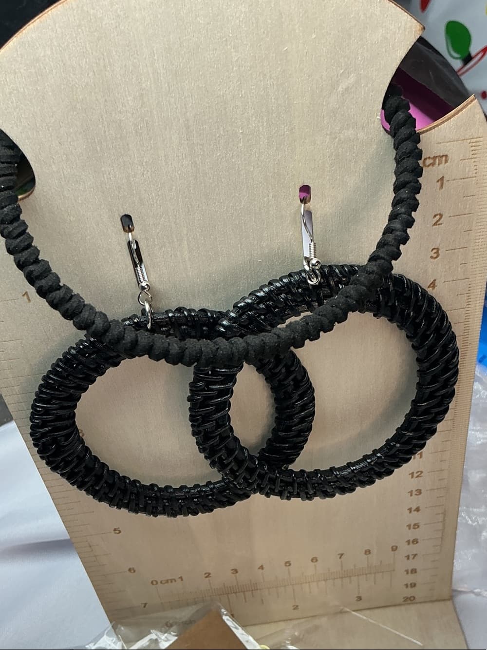 ⭐ Black Beaded Coil Bracelet Boho Stretch Statement Layered Chic - Thumbnail 3