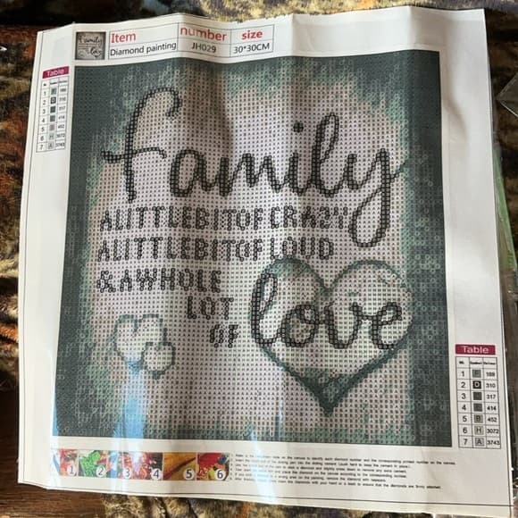 ★ Family Love Diamond Painting Kit 30x30 DIY Crystal Art Decor - Thumbnail 7