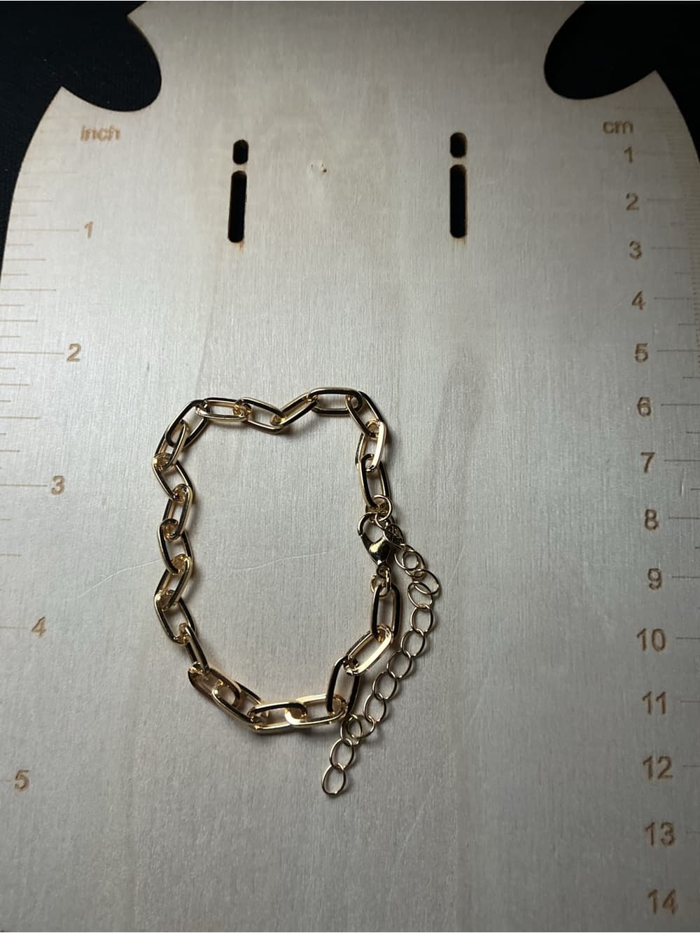 ⭐ Gold Tone Paperclip Chain Bracelet Bold Minimalist Link Jewelry