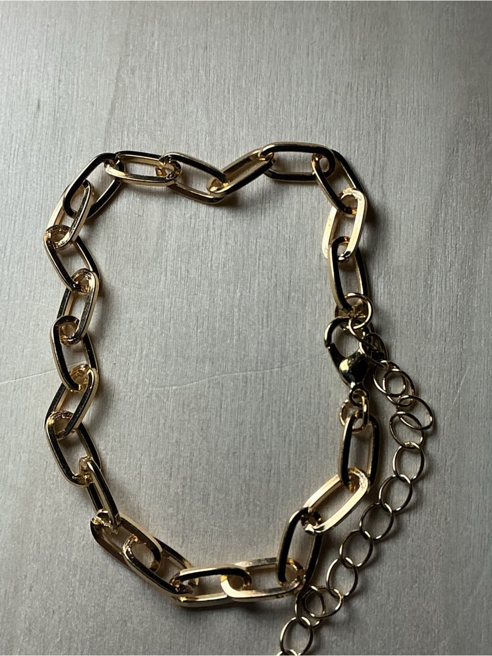 ⭐ Gold Tone Paperclip Chain Bracelet Bold Minimalist Link Jewelry - Thumbnail 3