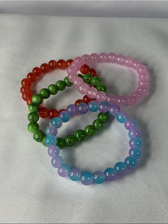 ⭐ Set of 4 Colorful Stretch Beaded Bracelets Boho Y2K Candycore Jewelry - Thumbnail 7