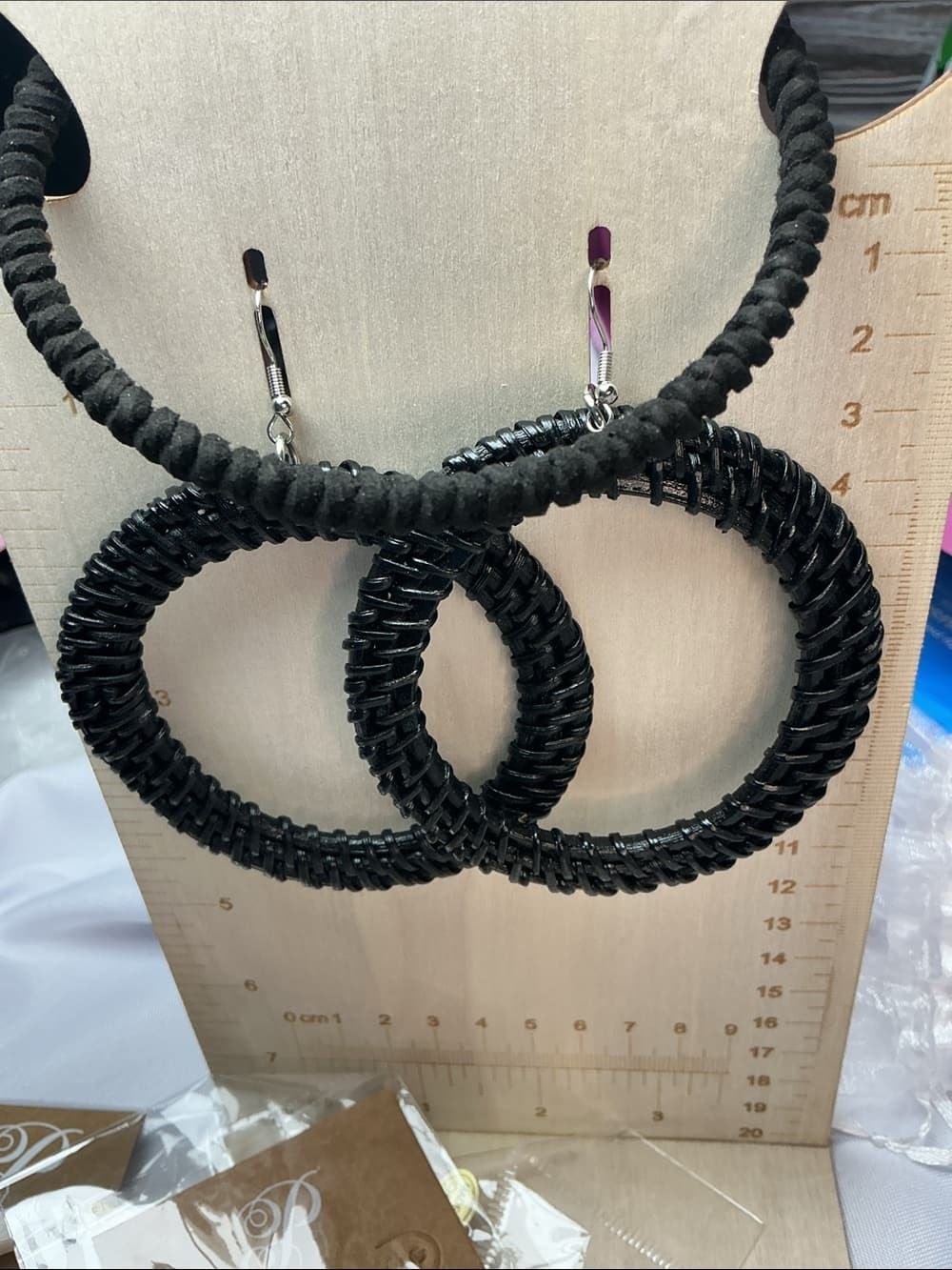 ⭐ Black Beaded Coil Bracelet Boho Stretch Statement Layered Chic - Thumbnail 2
