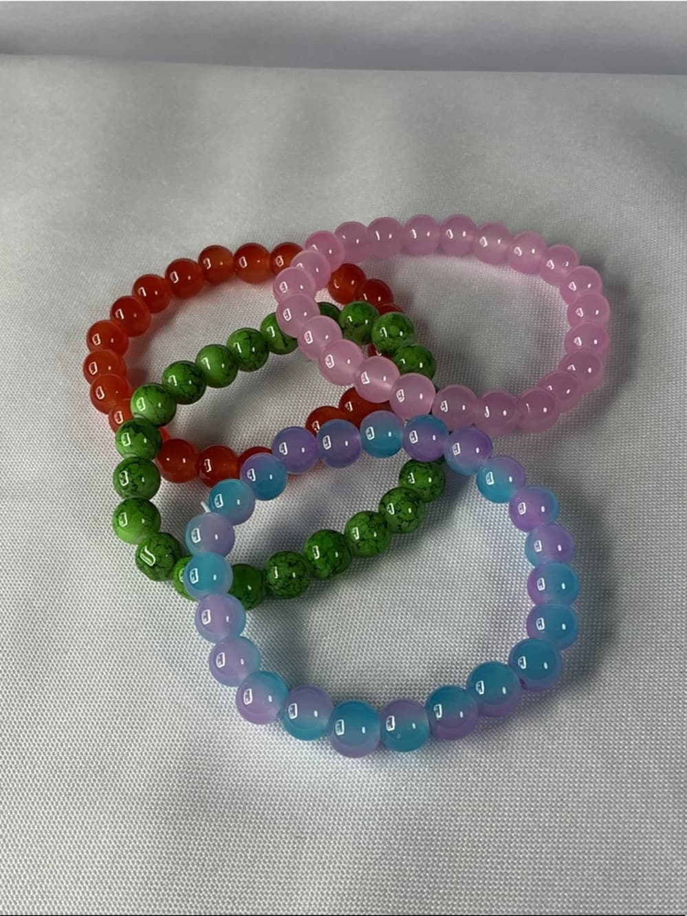 Colorful Beaded Stretch Bracelets Stackable Y2K Jewelry Set - Thumbnail 6