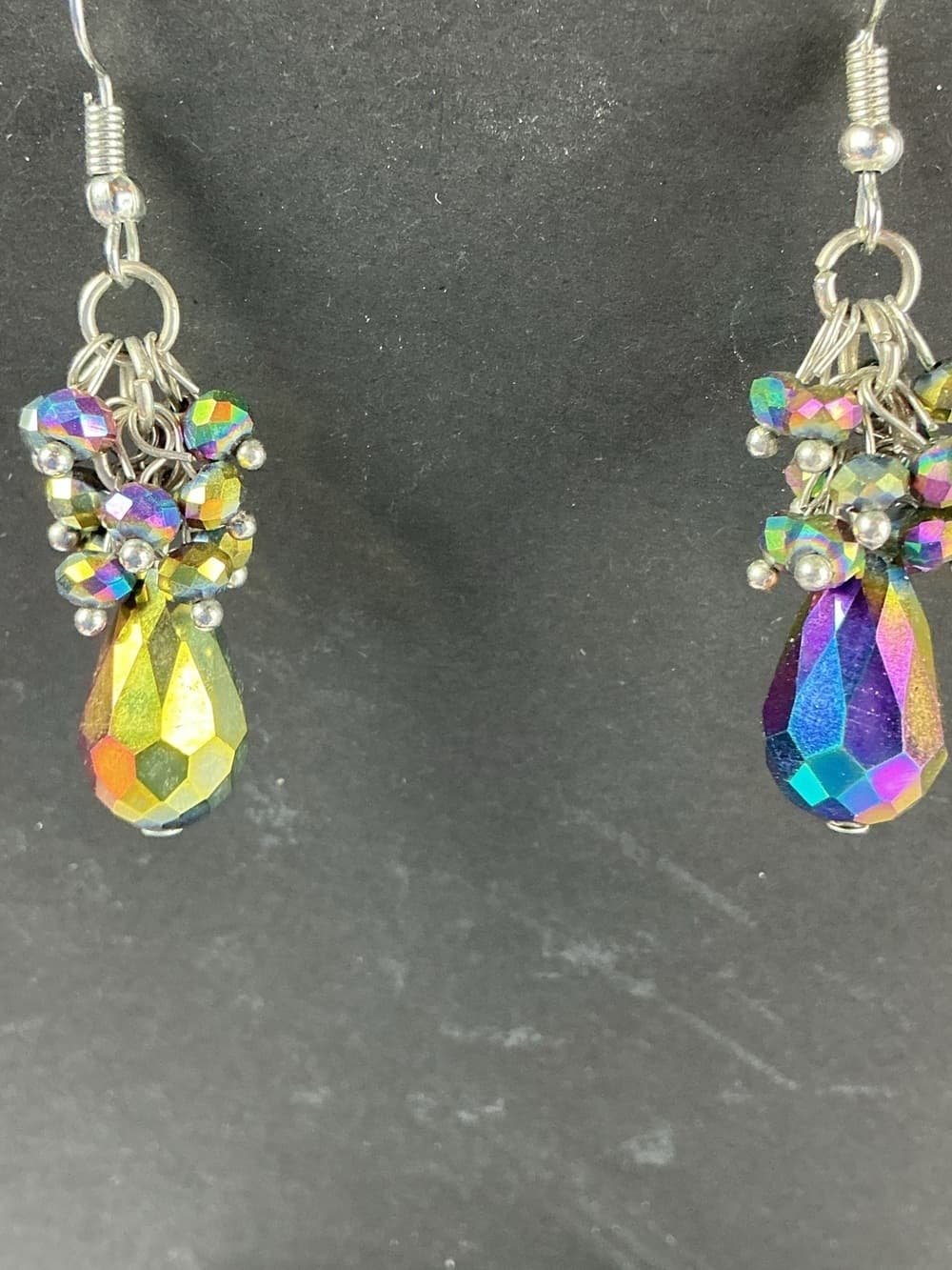 ⭐ Iridescent Crystal Drop Earrings | Multicolor Beaded Dangle - Thumbnail 2
