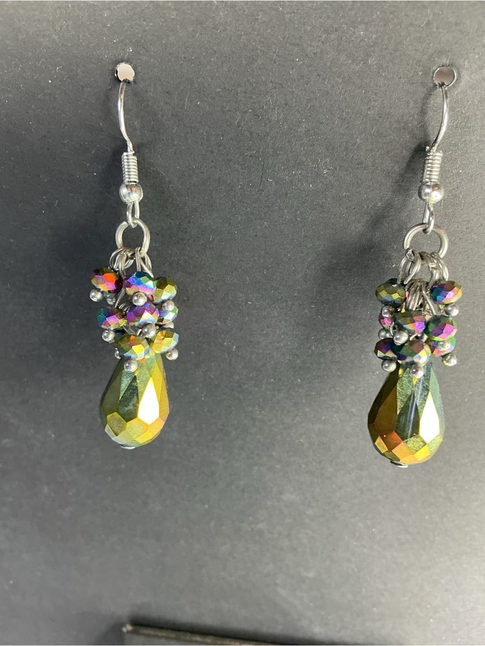 ⭐ Iridescent Crystal Drop Earrings | Multicolor Beaded Dangle - Thumbnail 6