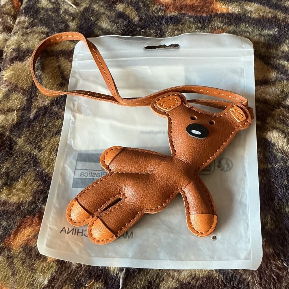★ Cute Deer Faux Leather Bag Charm Keychain Purse Accessory Pendant