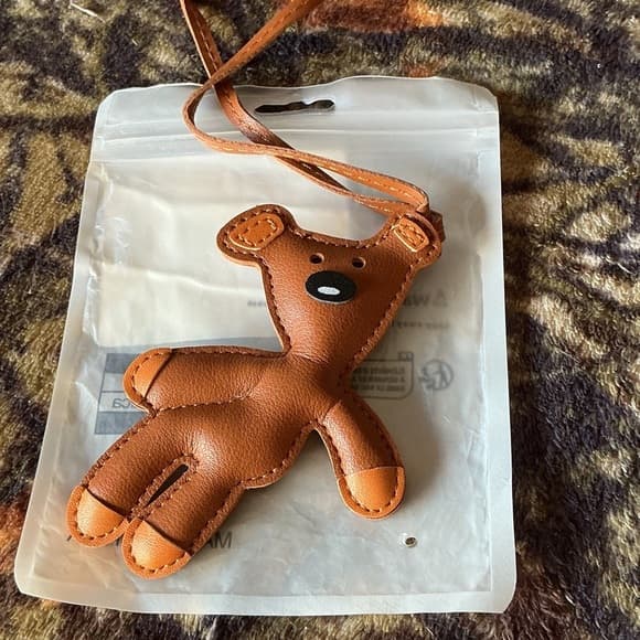 ★ Cute Deer Faux Leather Bag Charm Keychain Purse Accessory Pendant - Thumbnail 4