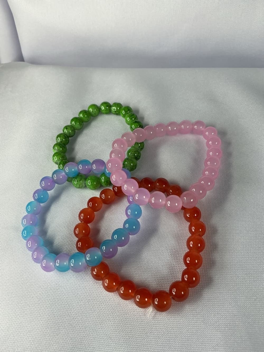 Colorful Beaded Stretch Bracelets Stackable Y2K Jewelry Set - Thumbnail 5