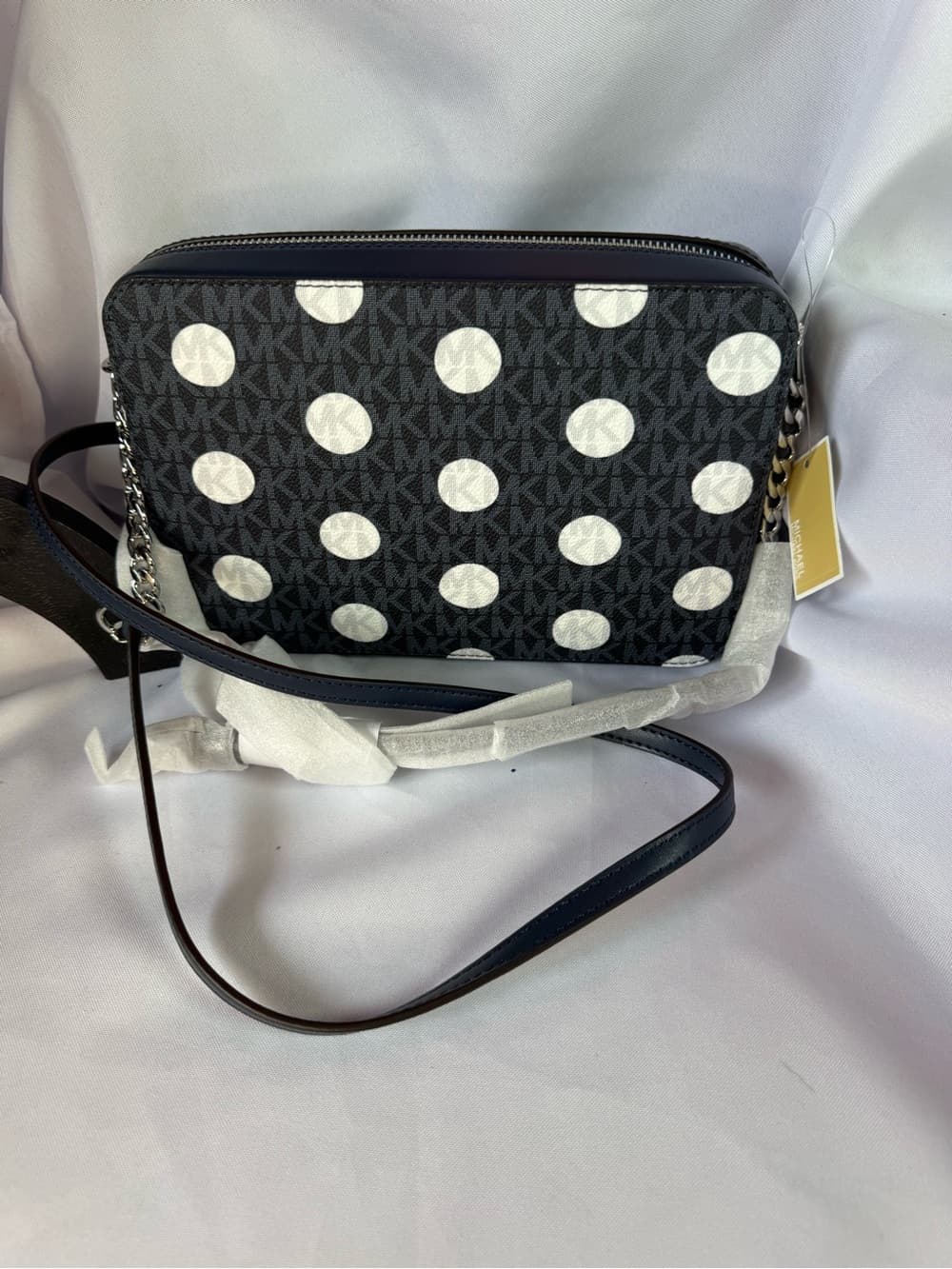 ★ Michael Kors Jet Set Navy Polka Dot Large EW Crossbody Bag NWT - Thumbnail 3
