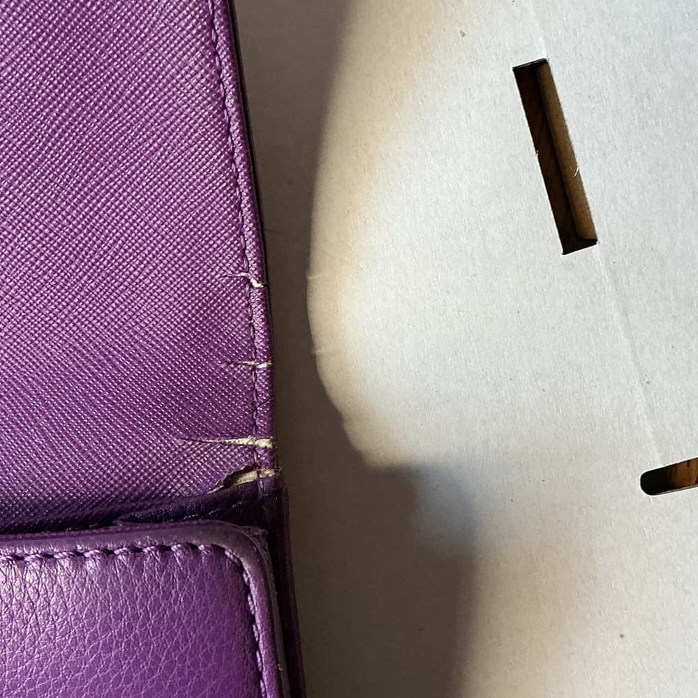 ★ Michael Kors Purple Leather Wallet Organizer Clutch MK Logo - Thumbnail 10