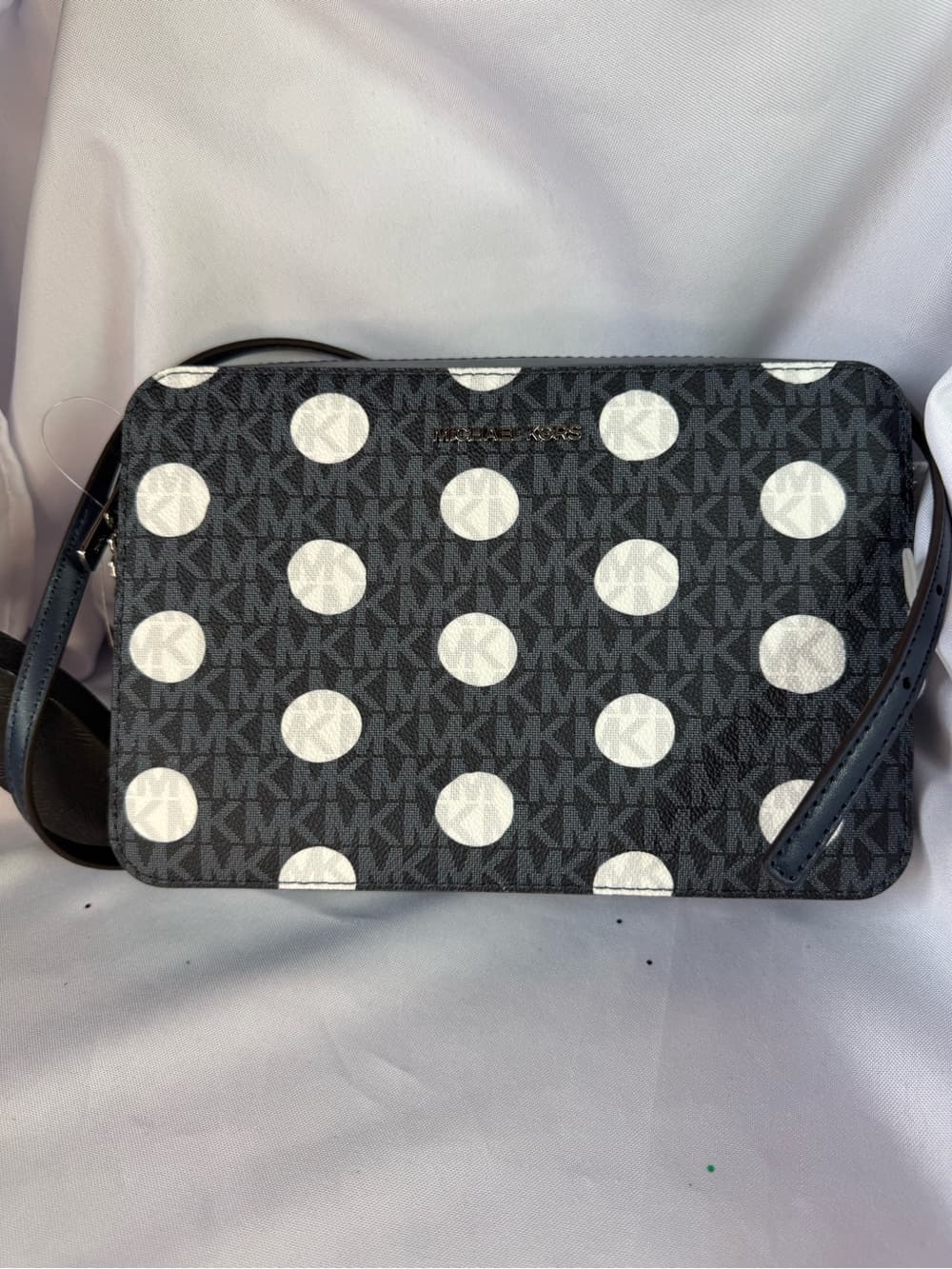 ★ Michael Kors Jet Set Navy Polka Dot Large EW Crossbody Bag NWT - Thumbnail 2