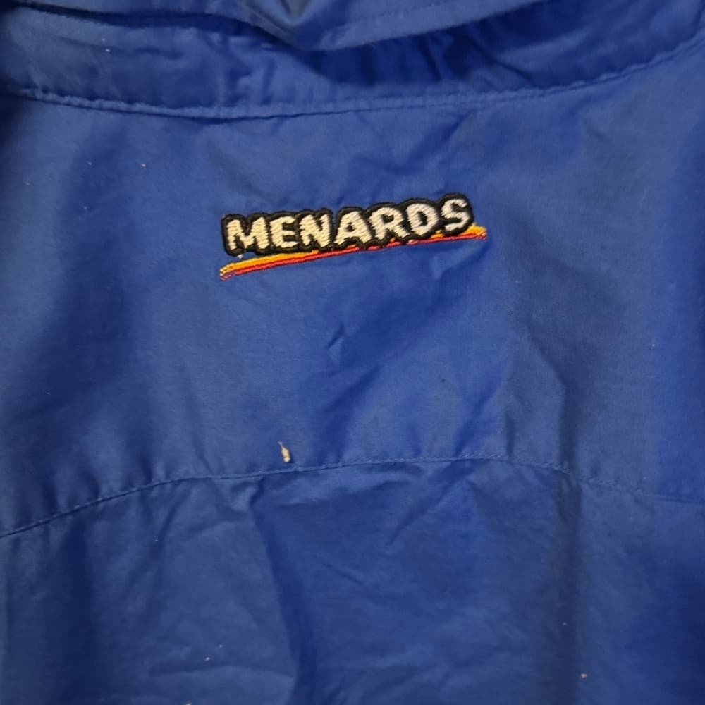 ★ Menards Blue Button Down Work Shirt Logo Uniform Women 2X - Thumbnail 2