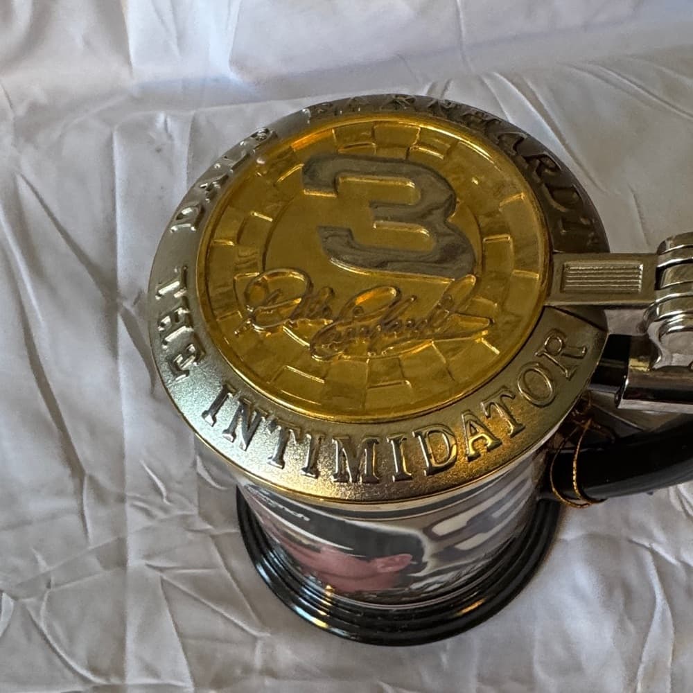 Dale Earnhardt Commemorative Beer Stein with Gold Lid