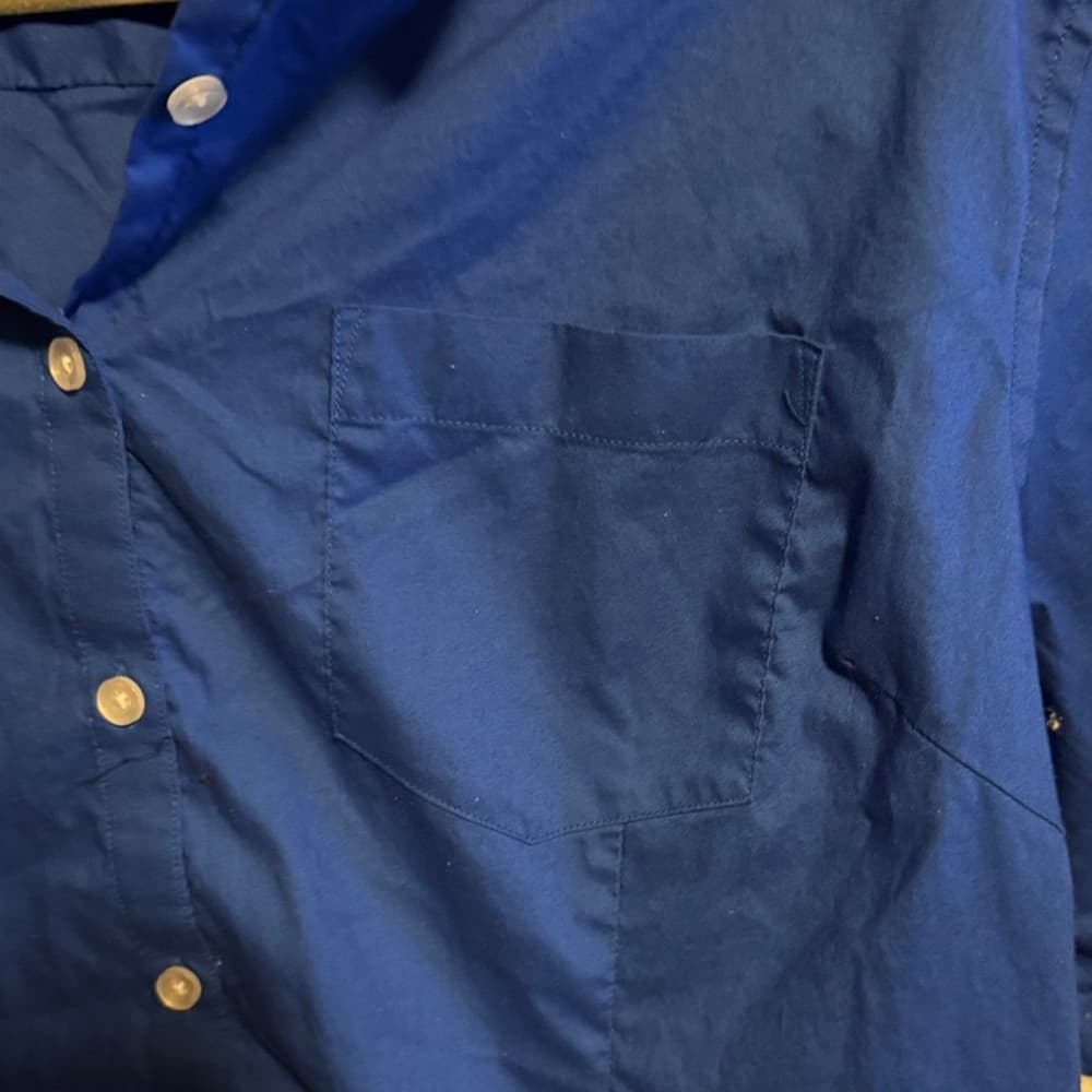 ★ Menards Blue Button Down Work Shirt Logo Uniform Women 2X - Thumbnail 3