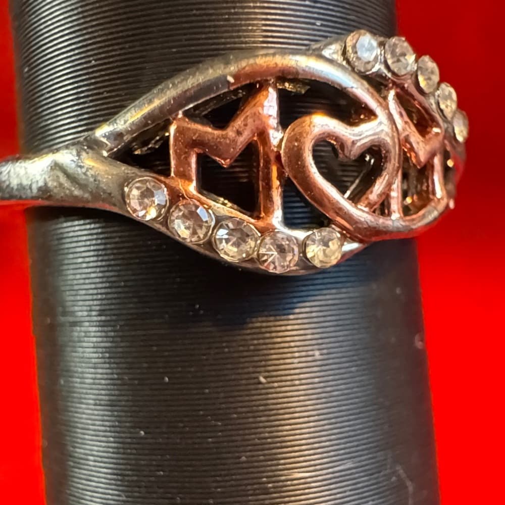 Elegant Silver and Gold Mom Ring
