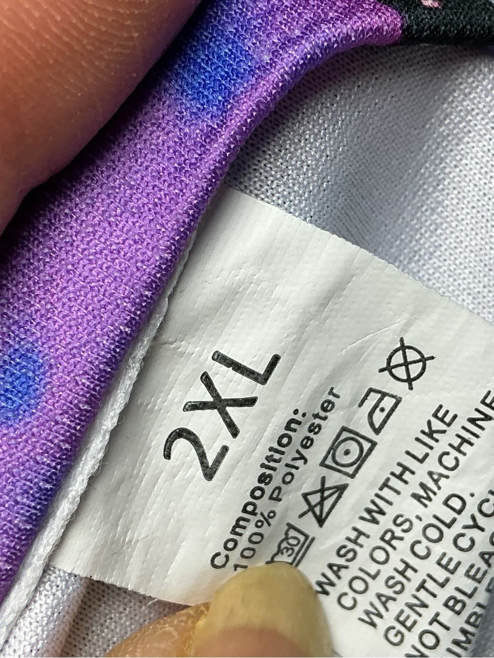 ⭐ Y2K Purple Black Flame Print Oversized Mesh Jersey Tee 2XL - Thumbnail 2