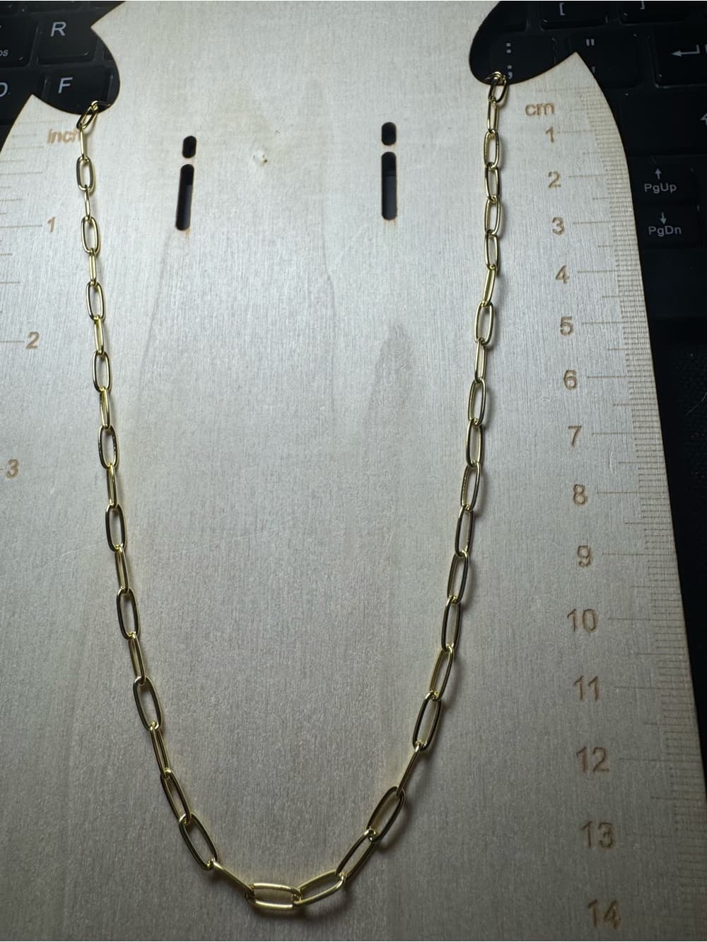 ★ Gold Tone Paperclip Chain Necklace Minimalist Chic Everyday Jewelry - Thumbnail 4
