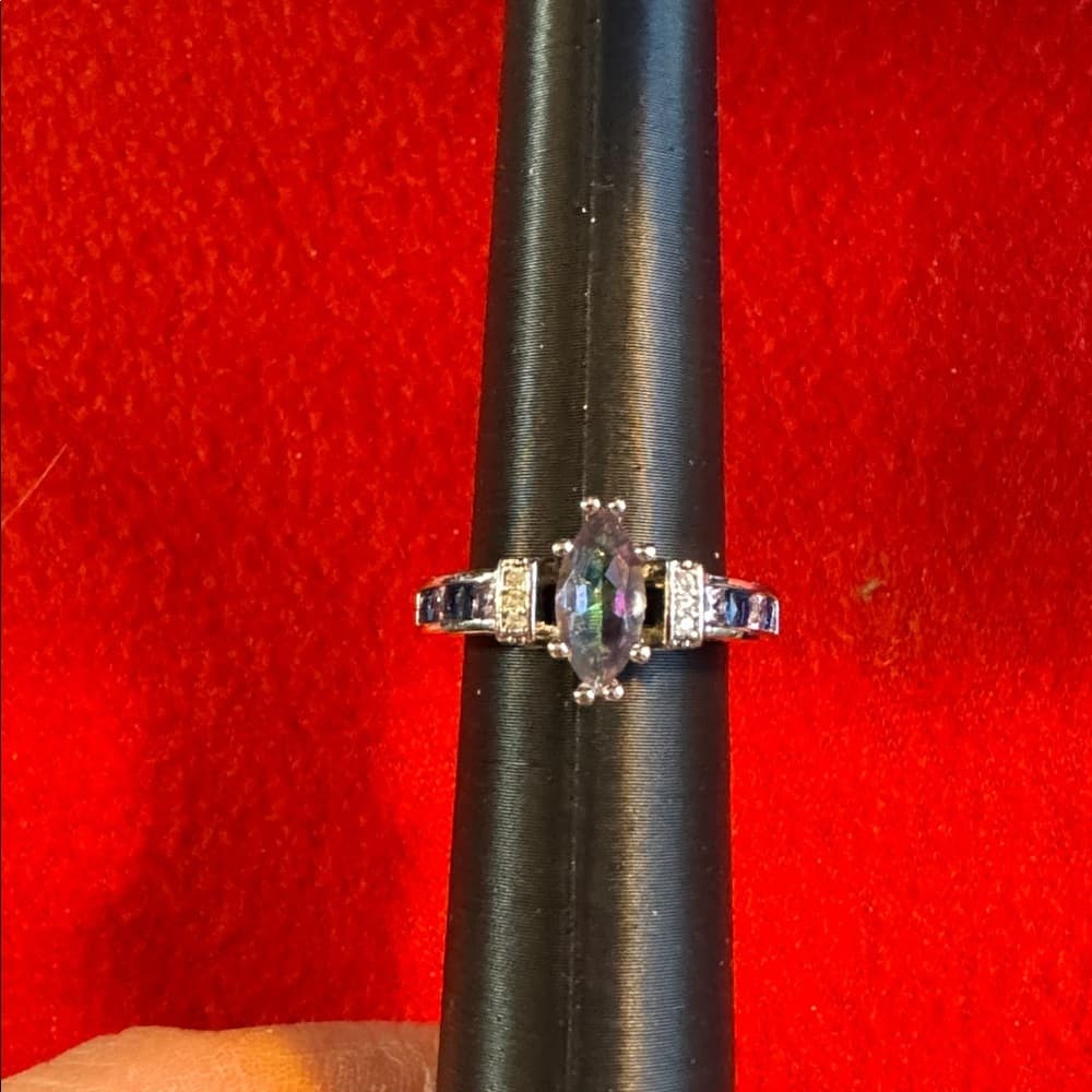 Elegant Silver and Multicolor Gemstone Ring - Thumbnail 4